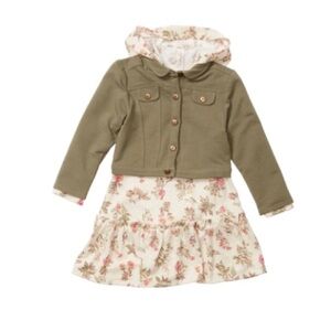 Hooded dress and bolero jacket set